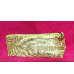 Avon Gold Cosmetic Bag 9"×4"×3" NEW